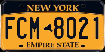NY license plate FCM8021