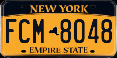 NY license plate FCM8048