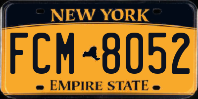 NY license plate FCM8052