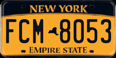 NY license plate FCM8053