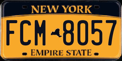 NY license plate FCM8057