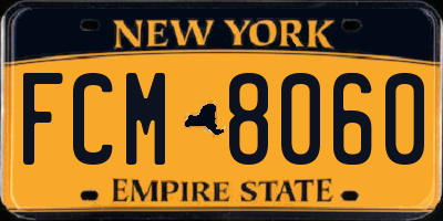 NY license plate FCM8060