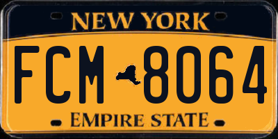 NY license plate FCM8064