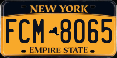 NY license plate FCM8065