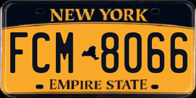 NY license plate FCM8066