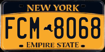 NY license plate FCM8068
