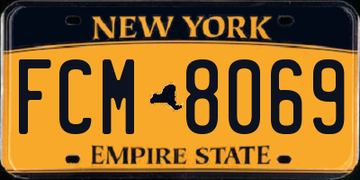 NY license plate FCM8069