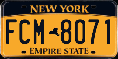 NY license plate FCM8071