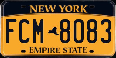 NY license plate FCM8083