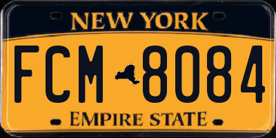 NY license plate FCM8084