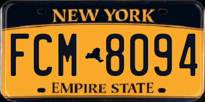 NY license plate FCM8094
