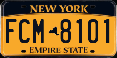 NY license plate FCM8101