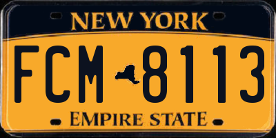 NY license plate FCM8113