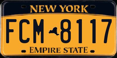 NY license plate FCM8117