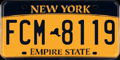 NY license plate FCM8119