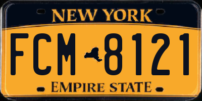 NY license plate FCM8121