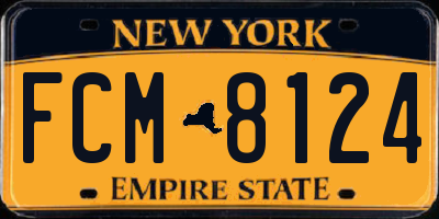 NY license plate FCM8124