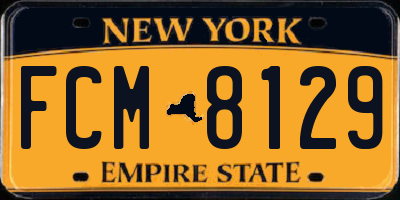 NY license plate FCM8129