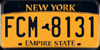 NY license plate FCM8131