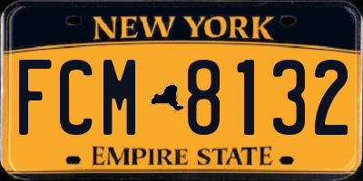 NY license plate FCM8132
