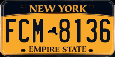 NY license plate FCM8136
