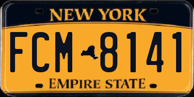 NY license plate FCM8141