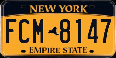 NY license plate FCM8147
