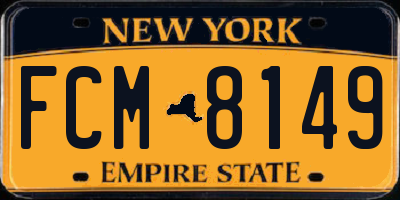 NY license plate FCM8149