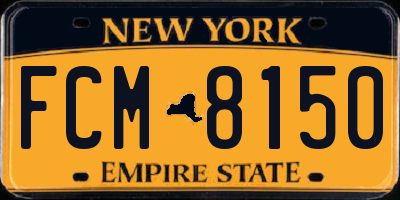 NY license plate FCM8150