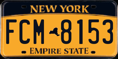 NY license plate FCM8153