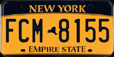 NY license plate FCM8155
