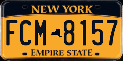 NY license plate FCM8157