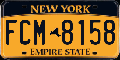 NY license plate FCM8158