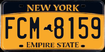 NY license plate FCM8159