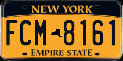 NY license plate FCM8161