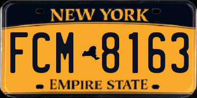 NY license plate FCM8163