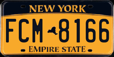 NY license plate FCM8166