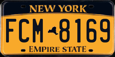 NY license plate FCM8169