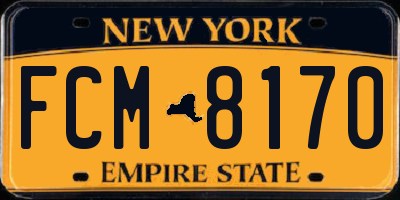 NY license plate FCM8170