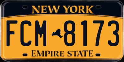 NY license plate FCM8173