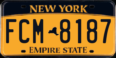 NY license plate FCM8187