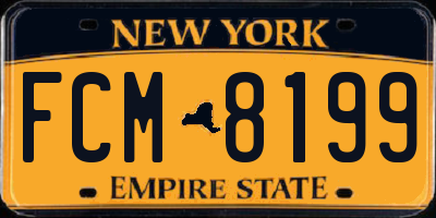 NY license plate FCM8199