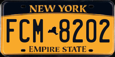 NY license plate FCM8202