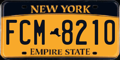 NY license plate FCM8210