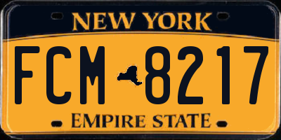 NY license plate FCM8217