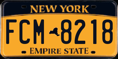 NY license plate FCM8218