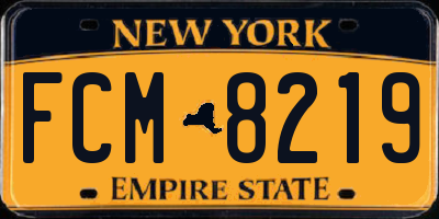 NY license plate FCM8219