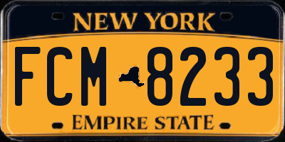 NY license plate FCM8233