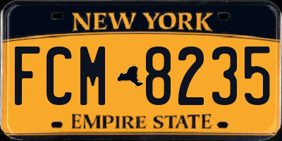 NY license plate FCM8235