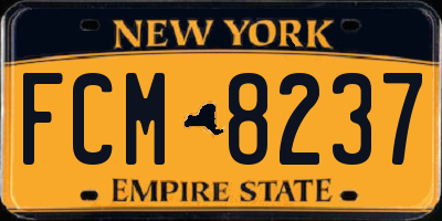 NY license plate FCM8237